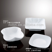 Horno de porcelana blanca duradera y durable plato condimento seguro